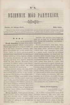 Dziennik Mód Paryskich. R.8, Nro 4 (11 lutego 1847)