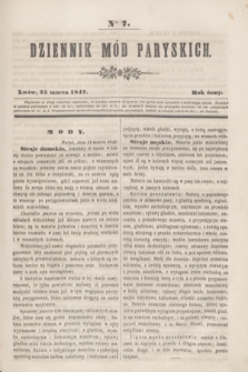 Dziennik Mód Paryskich. R.8, Nro 7 (25 marca 1847)