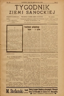 Tygodnik Ziemi Sanockiej. 1910, nr 25