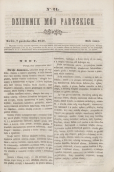 Dziennik Mód Paryskich. R.8, Nro 21 (7 października 1847)