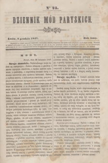 Dziennik Mód Paryskich. R.8, Nro 25 (2 grudnia 1847)