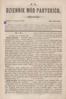 Dziennik Mód Paryskich. R.9, Nro 1 (1 stycznia 1848)
