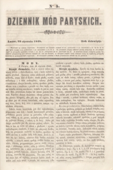 Dziennik Mód Paryskich. R.9, Nro 5 (29 stycznia 1848)