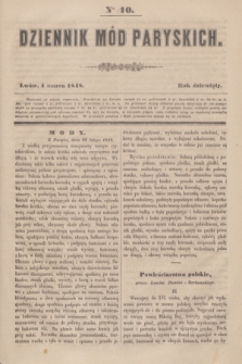 Dziennik Mód Paryskich. R.9, Nro 10 (4 marca 1848)