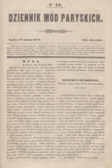 Dziennik Mód Paryskich. R.9, Nro 12 (18 marca 1848)
