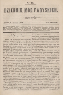 Dziennik Mód Paryskich. R.9, Nro 15 (8 kwietnia 1848)