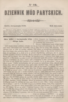 Dziennik Mód Paryskich. R.9, Nro 16 (15 kwietnia 1848)