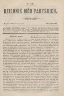 Dziennik Mód Paryskich. R.9, Nro 18 (29 kwietnia 1848)