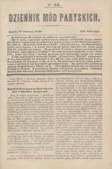 Dziennik Mód Paryskich. R.9, Nro 25 (17 czerwca 1848)