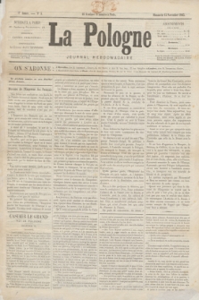 La Pologne : journal hebdomadaire. A.1, № 5 (15 Novembre 1863)