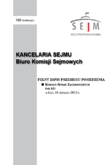 Pełny Zapis Przebiegu Posiedzenia Komisji Spraw Zagranicznych (nr 95) z dnia 10 stycznia 2018 r.