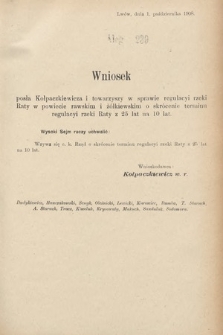 [Kadencja IX, sesja I, al. 239] Alegata do Sprawozdań Stenograficznych z Pierwszej Sesyi Dziewiątego Peryodu Sejmu Krajowego Królestwa Galicyi i Lodomeryi z Wielkiem Księstwem Krakowskiem z roku 1908. Alegat 239