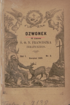 Dzwonek III Zakonu Ś. O. N. Franciszka Serafickiego. R.1, nr 2 (sierpień 1885)