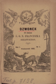Dzwonek III Zakonu Ś. O. N. Franciszka Serafickiego. R.1, nr 4 (październik 1885)