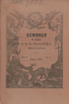 Dzwonek III Zakonu S. O. N. Franciszka Serafickiego. R.2, nr 1 (lipiec 1886)
