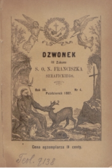 Dzwonek III Zakonu S. O. N. Franciszka Serafickiego. R.3, nr 4 (październik 1887)