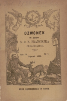 Dzwonek III Zakonu S. O. N. Franciszka Serafickiego. R.4, nr 1 (styczeń 1888)