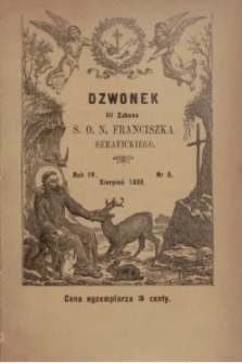 Dzwonek III Zakonu S. O. N. Franciszka Serafickiego. R.4, nr 8 (sierpień 1888)