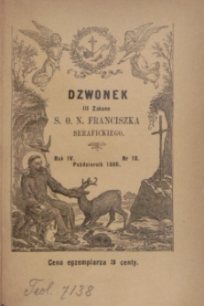 Dzwonek III Zakonu S. O. N. Franciszka Serafickiego. R.4, nr 10 (październik 1888)