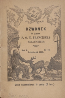 Dzwonek III Zakonu S. O. N. Franciszka Serafickiego. R.5, nr 10 (październik 1889)