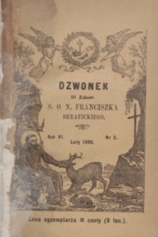 Dzwonek III Zakonu S. O. N. Franciszka Serafickiego. R.6, nr 2 (luty 1890)