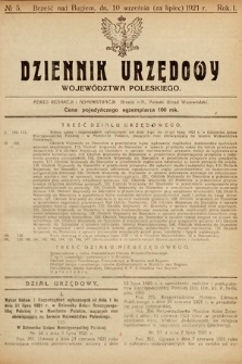 Dziennik Urzędowy Województwa Poleskiego. 1921, nr 5