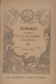 Dzwonek III Zakonu S. O. N. Franciszka Serafickiego. R.11, nr 12 (grudzień 1895)