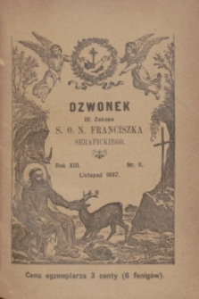 Dzwonek III Zakonu S. O. N. Franciszka Serafickiego. R.13, nr 11 (listopad 1897)