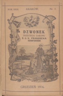 Dzwonek Trzeciego Zakonu Ś. O. N. Franciszka Serafickiego. R.31, nr 2 (grudzień 1916)