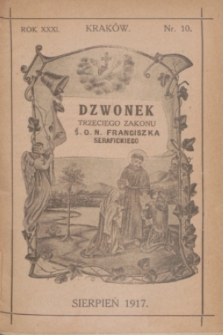 Dzwonek Trzeciego Zakonu Ś. O. N. Franciszka Serafickiego. R.31, nr 10 (sierpień 1917)