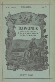 Dzwonek Trzeciego Zakonu Ś. O. N. Franciszka Serafickiego. R.32, nr 7 (lipiec 1918)