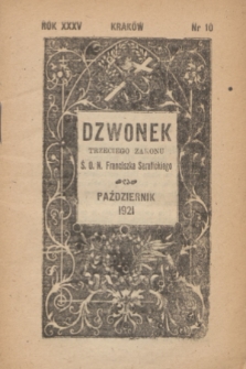 Dzwonek Trzeciego Zakonu Ś. O. N. Franciszka Serafickiego. R.35, nr 10 (październik 1921)