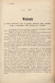 [Kadencja IX, sesja I, al. 264] Alegata do Sprawozdań Stenograficznych z Pierwszej Sesyi Dziewiątego Peryodu Sejmu Krajowego Królestwa Galicyi i Lodomeryi z Wielkiem Księstwem Krakowskiem z roku 1908. Alegat 264