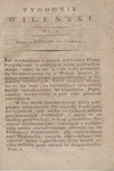 Tygodnik Wileński. T.1, Ner 1 (21 listopada 1815) + wkładka