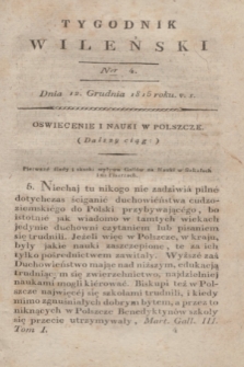 Tygodnik Wileński. T.1, Ner 4 (12 grudnia 1815)