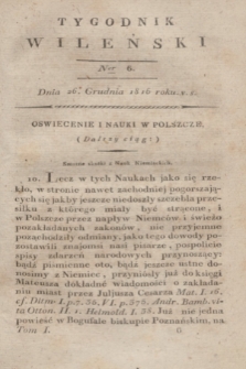 Tygodnik Wileński. T.1, Ner 6 (26 grudnia 1815)