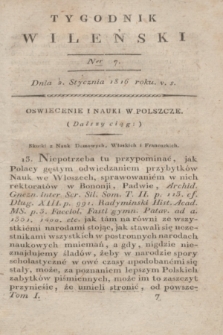 Tygodnik Wileński. T.1, Ner 7 (2 stycznia 1816)