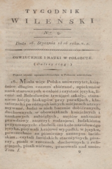 Tygodnik Wileński. T.1, Ner 9 (16 stycznia 1816)