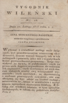 Tygodnik Wileński. T.1, Ner 14 (20 lutego 1816)