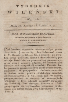 Tygodnik Wileński. T.1, Ner 15 (27 lutego 1816)