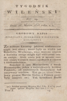 Tygodnik Wileński. T.1, Ner 19 (26 marca 1816)