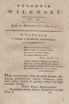 Tygodnik Wileński. T.1, Ner 20 (2 kwietnia 1816)