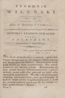 Tygodnik Wileński. T.1, Ner 23 (23 kwietnia 1816)