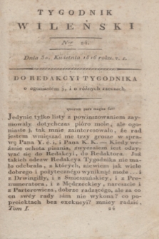 Tygodnik Wileński. T.1, Ner 24 (30 kwietnia 1816)