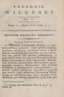 Tygodnik Wileński. T.2, Ner 27 (21 maja 1816) + wkładka