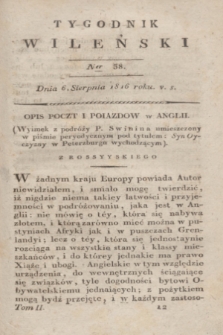 Tygodnik Wileński. T.2, Ner 38 (6 sierpnia 1816)
