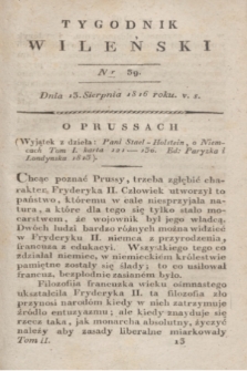 Tygodnik Wileński. T.2, Ner 39 (13 sierpnia 1816)