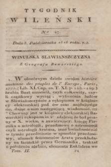 Tygodnik Wileński. T.2, Ner 47 (8 października 1816)