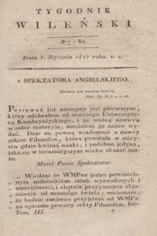 Tygodnik Wileński. T.3, Ner 60 (7 stycznia 1817)