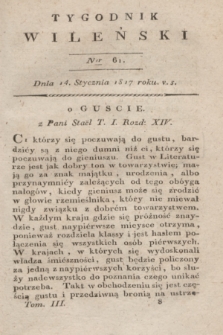 Tygodnik Wileński. T.3, Ner 61 (14 stycznia 1817)